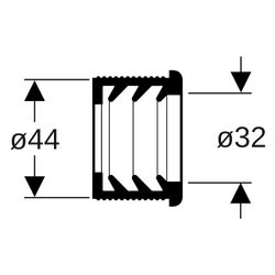 Geberit Manschette für Bidet und Waschtisch, EPDM, DN 50, 32mm, 152682001... GEBERIT-152682001 4025416020660 (Abb. 1)