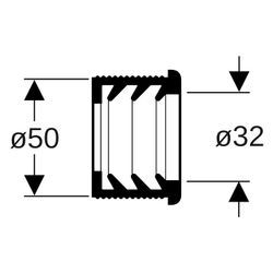 Geberit Manschette, DN 56, 32mm AD, 50mm ID, EPDM, 152689001... GEBERIT-152689001 4025416020714 (Abb. 1)
