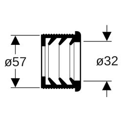 Geberit Manschette, DN 60, 32mm AD, 57mm ID, EPDM, 152691001... GEBERIT-152691001 4025416020738 (Abb. 1)