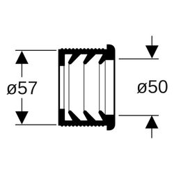 Geberit Manschette für Bidet und Waschtisch, EPDM, DN 60, 50mm, 57mm, 152693001... GEBERIT-152693001 4025416020950 (Abb. 1)