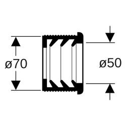 Geberit Manschette, DN 70, 50mm AD, 70mm ID, EPDM, 152694001... GEBERIT-152694001 4025416020967 (Abb. 1)