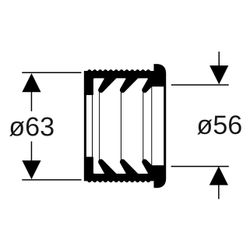 Geberit Manschette, 56mm AD, 63mm ID, EPDM, 152699001... GEBERIT-152699001 4025416142355 (Abb. 1)