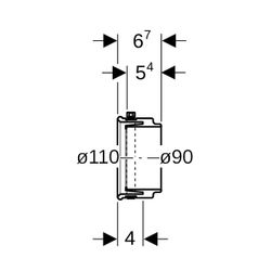 Geberit Übergangsmanschette auf Guss Außendurchmesser 90mm... GEBERIT-367009161 4025416030508 (Abb. 1)