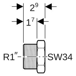 Geberit Stopfen, R 1", Messing, Bronze, 613480001... GEBERIT-613480001 4025416045441 (Abb. 1)