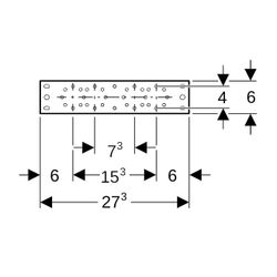Geberit Montageplatte gerade, zweifach, Anschlussdistanz 7,3 cm oder 15,3 cm 1,0215,... GEBERIT-601737001 4025416041849 (Abb. 1)