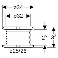 Geberit Rohrschelleneinlegeschale Mepla, di 25/26mm da 32mm, PP-C, 603702001... GEBERIT-603702001 4025416155560 (Abb. 1)