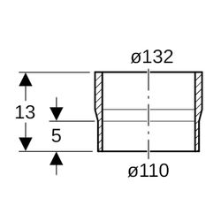 Geberit PE Übergangsstutzen Außendurchmesser 110mm... GEBERIT-359226161 4025416061250 (Abb. 1)