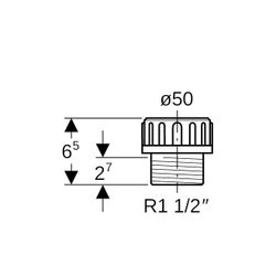 Geberit PE Übergangsstutzen mit Außengewinde und Quetschverschraubung d 50mm, R 1 1/... GEBERIT-359309001 4025416061434 (Abb. 1)