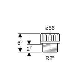 Geberit PE Übergangsstutzen mit Außengewinde und Quetschverschraubung d 56mm, R 2″... GEBERIT-359311001 4025416061458 (Abb. 1)