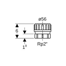 Geberit PE Übergangsstutzen mit Innengewinde und Quetschverschraubung d 56mm, Rp 2″... GEBERIT-359313001 4025416061465 (Abb. 1)