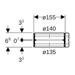 Geberit Übergangsspannverbinder, d 135mm, d1 140mm... GEBERIT-312140002 4025410099402 (Abb. 1)