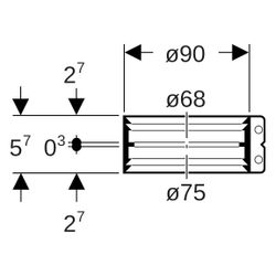 Geberit Übergangsspannverbinder, 75mm, 68mm, Edelstahl, 359432002... GEBERIT-359432002 4025410099662 (Abb. 1)
