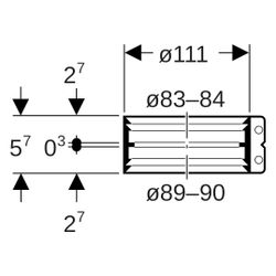 Geberit Übergangsspannverbinder DN 90, 89-90mm x 83-84mm, Edelstahl... GEBERIT-359437002 4025410099815 (Abb. 1)