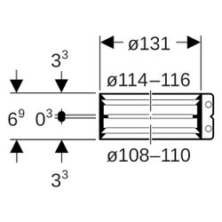Geberit Übergangsspannverbinder DN 100, 108-110mm x 114-116mm, Edelstahl... GEBERIT-359442002 4025410099945 (Abb. 1)