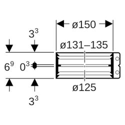 Geberit Übergangsspannverbinder DN 125, 125mm x 131-135mm, Edelstahl... GEBERIT-359444002 4025410099983 (Abb. 1)
