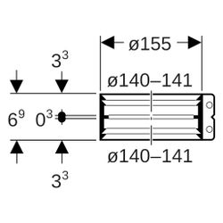 Geberit Übergangsspannverbinder DN 125, 140-141mm x 140-141mm, Edelstahl... GEBERIT-359447002 4025410100047 (Abb. 1)