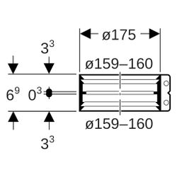 Geberit Übergangsspannverbinder DN 150, 159-160mm x 159-160mm, Edelstahl... GEBERIT-359449002 4025410100085 (Abb. 1)