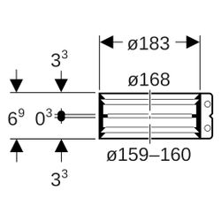Geberit Übergangsspannverbinder DN 150, 159-160mm x 168mm, Edelstahl... GEBERIT-359450002 4025410100108 (Abb. 1)