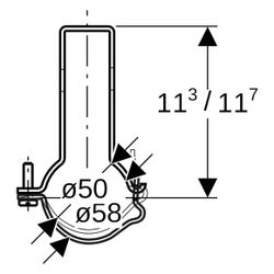 Geberit Rohrschelle Pluvia verstellbar, DN 50, Stahl, Zink, 361861001... GEBERIT-361861001 4025416023609 (Abb. 1)
