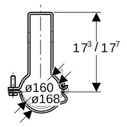 Geberit Pluvia Rohrschelle verstellbar ID 160mm, DI1 168mm, DN 150, 369861001... GEBERIT-369861001 4025416035428 (Abb. 1)