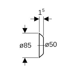 Geberit Wandrosette flach Außendurchmesser 50mm, Alpinweiß... GEBERIT-854188111 4025416093800 (Abb. 1)