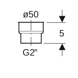 Geberit Löthülse mit Manschette d 50mm G 2"... GEBERIT-159607001 4025416024149 (Abb. 1)
