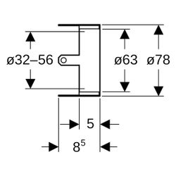 Geberit Rohrschott 90 Plus EN, 32-56mm, Edelstahl, 348330002... GEBERIT-348330002 4025410906069 (Abb. 1)