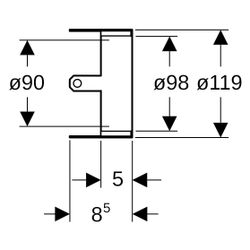 Geberit Rohrschott90 Plus EN, DN 90, 90mm, Edelstahl, 348332002... GEBERIT-348332002 4025410906083 (Abb. 1)