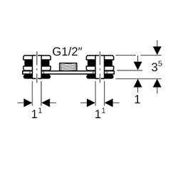 Geberit Set Grundplatte rechteckig, Zweiloch, mit Gewindemuffe... GEBERIT-359146261 4025416438823 (Abb. 1)