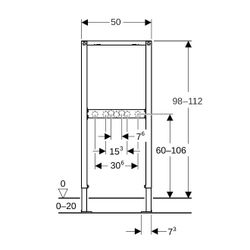 Geberit Duofix Element für Dusche, Badewanne, 98-112cm, für Trockenbau, Wandarmatur ... GEBERIT-111740001 4025416448433 (Abb. 1)