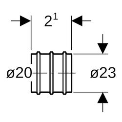 Geberit Mepla Dichtmanschette di 20mm, da 23mm... GEBERIT-602811001 4025416485513 (Abb. 1)