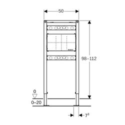 Geberit Duofix Element für Dusche, Badewanne 98-112cm, für Trockenbau, Wandarmatur U... GEBERIT-111780001 4025416333951 (Abb. 1)