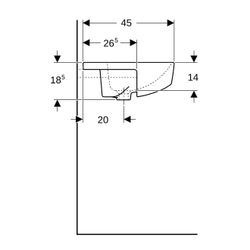 Geberit VariForm Halbeinbauwaschtisch rechteckig Überlauf sichtbar, Weiß/KeraTect... GEBERIT-500681001 4025410643384 (Abb. 1)