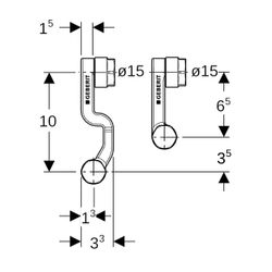Geberit Mepla Set Anschluss-Endstücke für Vor-/Rücklauf, Anschlussverschraubung für ... GEBERIT-611364227 4025410584984 (Abb. 1)