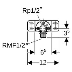 Geberit Anschlusswinkel 90 Grad mit Außengewinde MF 1/2" vormontiert 1-fach kurz RMF... GEBERIT-632856001 4025416555803 (Abb. 1)