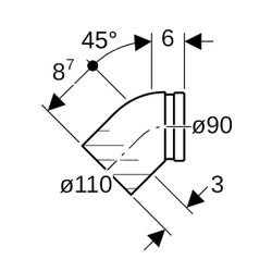 Geberit PE Anschlussbogen 45 Grad mit Anschlusssteckmuffe, für Wand-WC Außendurchmes... GEBERIT-367945161 4025416596073 (Abb. 1)