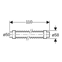 Geberit Pluvia Anschlussrohr biegbar Außendurchmesser 50mm... GEBERIT-361822001 4025416621416 (Abb. 1)