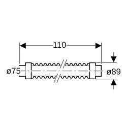 Geberit Pluvia Anschlussrohr biegbar Außendurchmesser 75mm... GEBERIT-365822001 4025416621447 (Abb. 1)