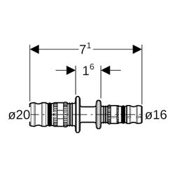 Geberit Mepla Reduktion PVDF, d 20mm, d1 16mm... GEBERIT-622650005 4025416678960 (Abb. 1)