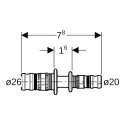 Geberit Mepla Reduktion PVDF, d 26mm, d1 20mm... GEBERIT-623651005 4025416678281 (Abb. 1)