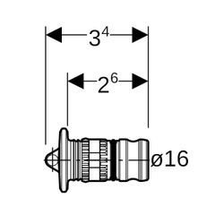 Geberit Mepla Rohr-Endstopfen PVDF, d 16mm... GEBERIT-621000005 4025416687351 (Abb. 1)