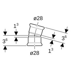 Geberit Mapress Bogen 15 Grad, DN 25, 28mm, Edelstahl, 1.4401, 36104... GEBERIT-36104 4024723361046 (Abb. 1)