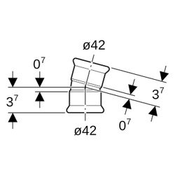 Geberit Mapress Edelstahl Bogen 15 Grad, DN 40, 42mm, CrNiMo-Stahl, 36106... GEBERIT-36106 4024723361060 (Abb. 1)
