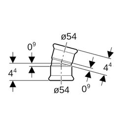 Geberit Mapress Edelstahl Bogen 15 Grad, Außendurchmesser 54mm... GEBERIT-36107 4024723361077 (Abb. 1)