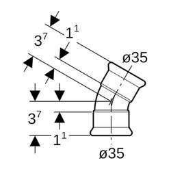 Geberit Mapress Edelstahl Bogen 30 Grad, Außendurchmesser 35mm... GEBERIT-36125 4024723361251 (Abb. 1)