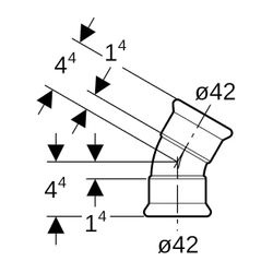 Geberit Mapress Edelstahl Bogen 30 Grad, Außendurchmesser 42mm... GEBERIT-36126 4024723361268 (Abb. 1)