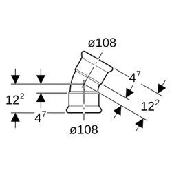Geberit Bogen Mapress 30 Grad, DN 100, 108mm, Edelstahl, 36130... GEBERIT-36130 4024723361305 (Abb. 1)
