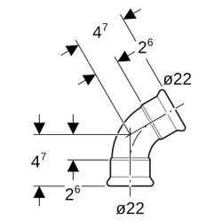 Geberit Mapress Edelstahl Bogen 60 Grad, DN 20, 22mm, Edelstahl, 36163... GEBERIT-36163 4024723361633 (Abb. 1)