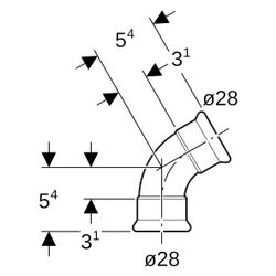 Geberit Mapress Bogen 60 Grad, DN 25, 28mm, Edelstahl, 36164... GEBERIT-36164 4024723361640 (Abb. 1)
