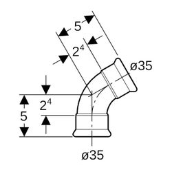 Geberit Mapress Edelstahl Bogen 60 Grad, Außendurchmesser 35mm... GEBERIT-36165 4024723361657 (Abb. 1)